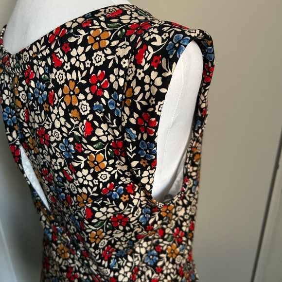 Maeve by Anthropologie Cap Sleeve Floral Print Tie Waist Back Wrap Blouse - Picture 8 of 14